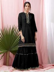 Sharara Plazzo And Top With Gota Pati Lace