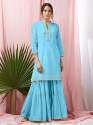 Sharara Plazzo And Top With Gota Pati Lace thumb 6