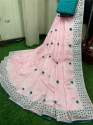 SILK SAREE WITH PUM PUM IN PALLU WITH STONE WORK thumb 5