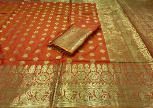 Soft banarasi silk saree with heavy zari 