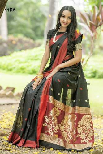 Soft cotton weaving saree with resham woven 