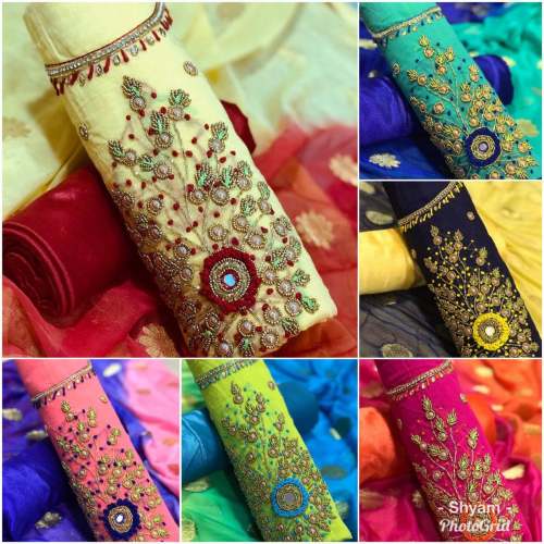 Unstitched Salwar Suit With Khatli Work