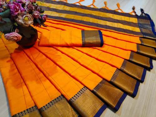 Women’s Cotton Silk Saree With Jacquard Border 