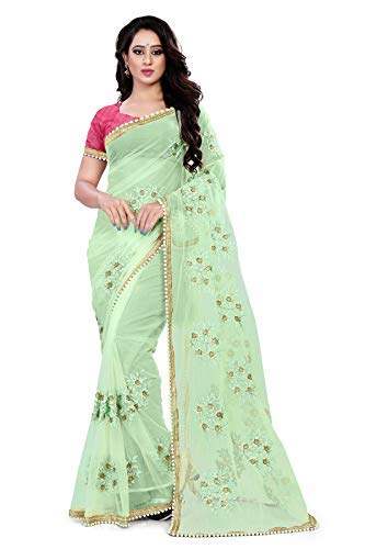 Mono Net Embroidery Work Saree With Blouse Piece