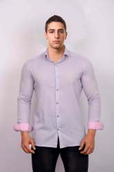 Pastel Purple Cotton Blended Shirt