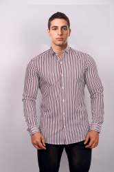 Red Striped Cotton Shirt