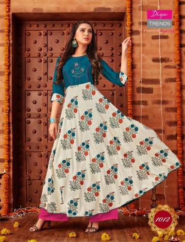 DIYA TRENDS KAJAL STYLE FANCY RAYON KURTI