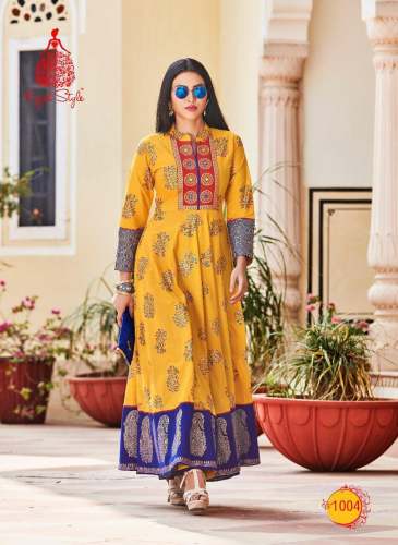 Kajal style 1004 cotton kurti