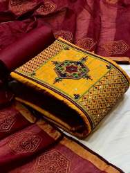 Hand Work Cotton Unstitched Dress Material