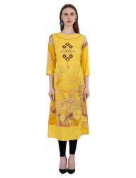 Yellow Embroidred Kurti