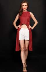 ladies long back top