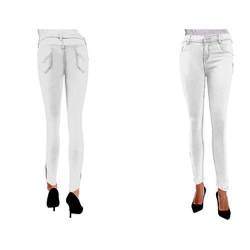 Fashionable White Denim girl jeans 