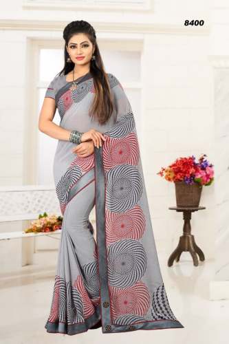 Border Fancy Printed Sarees 