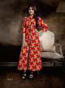 Designers Long Gher Printed Rayon Kurtis thumb 1