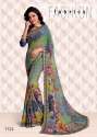 Printed Border Lace Sarees thumb 3