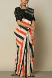 Indigo Block Print Saree