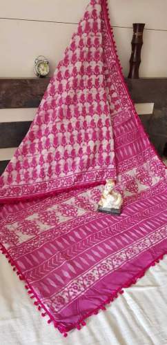 Indigo hand Block Print Saree-5 by Morchadi Prints