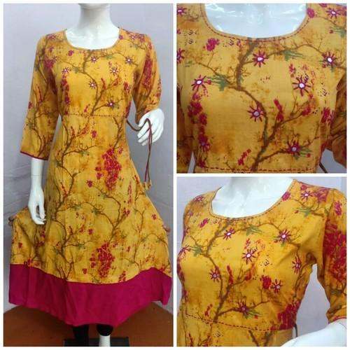 hand work printed kurti