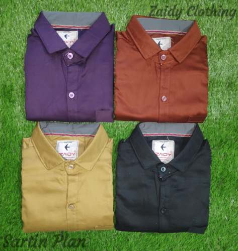 satin plain shirt by Zaidy Clothing
