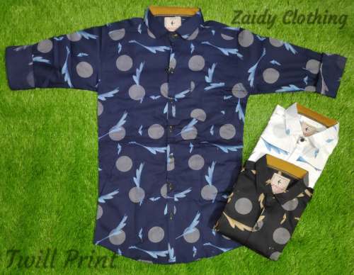 twill print cotton shirt by Zaidy Clothing