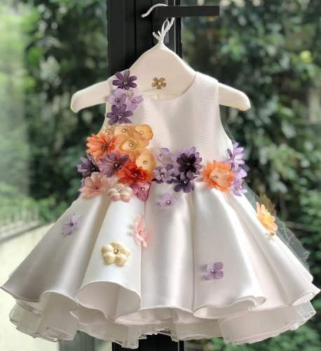 Girls Fancy Tafetta Tulle Layered Frock