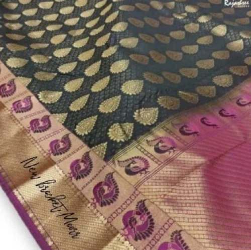 Latest Brocade Silk Booti Design Saree 