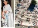 Designer Linen Saree thumb 2