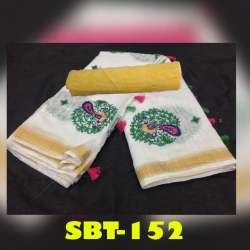 Designer Peacock Embroidery Work Sarees