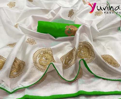 Embroidered Sana Silk Sarees