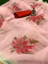  Heavy organza with complete hand print