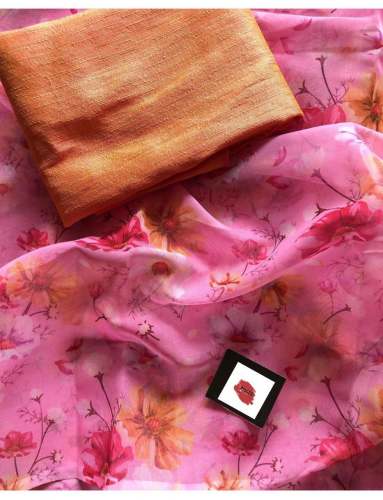 Organza Printed Saree by Yuvina Fashion