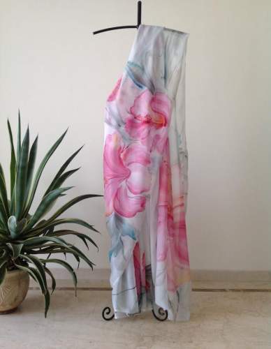 Printed Organza Saree by Yuvina Fashion