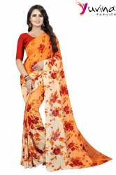 Yuvina Georgette Printed Sarees