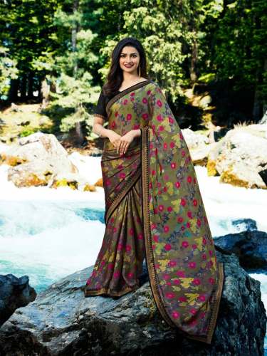 Green Party Wear Georgette Saree For Women