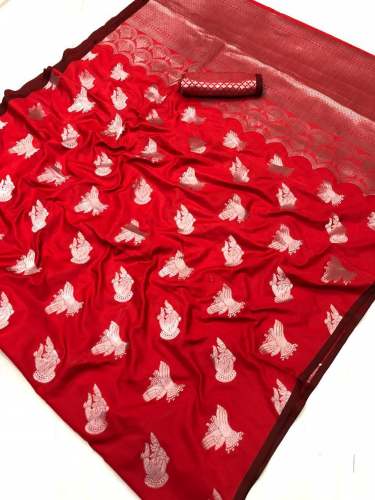 Heavy Woven Lichi Silk Saree