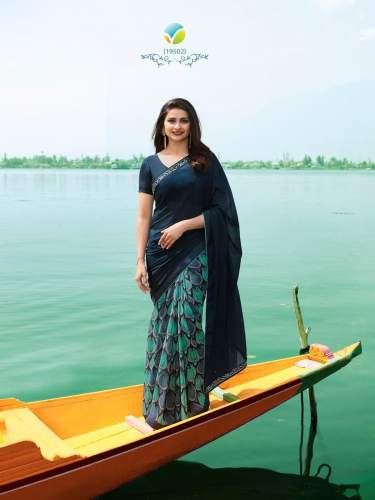 Navy Blue  Party Wear Georgette Saree For Women