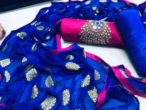 New Chanderi Silk Dress Material