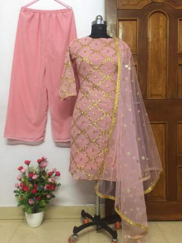 Pink Embroidery Full Worked Suit