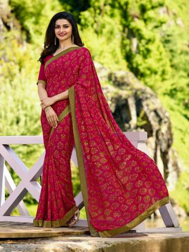 Pink Party Wear Georgette Saree For Women