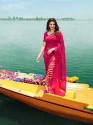  Pink Wear Georgette Saree For Women
