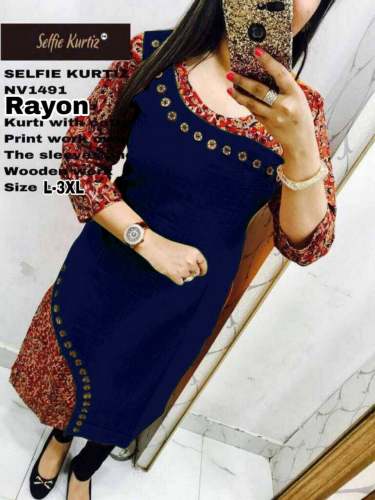 Rayon Selfie Kurti 