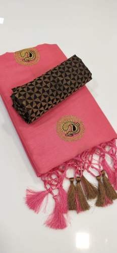 Vichitra Embroidery Work silk saree