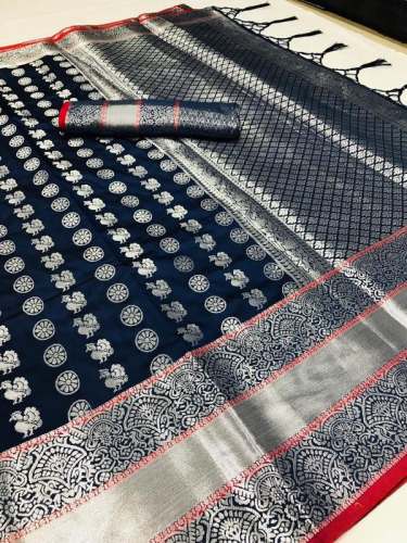 Women Soft Silk Saree With Silver Zari