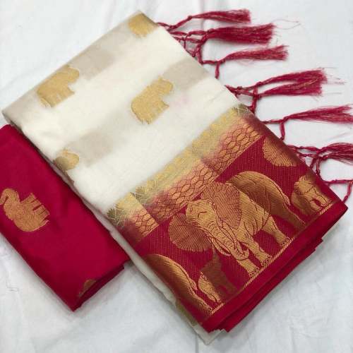 Beutyful Jeckart with Golden Butta Raw silk saree