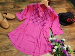 Catchy Rayon Slub Kurti For Women