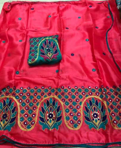 Entrancing Moss Chiffon Saree
