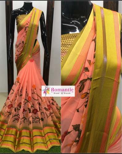 Fency Georgette Embroidery Work Saree