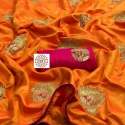 Graceful  Full Rich Embroidery Sana Silk Saree thumb 1