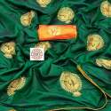 Graceful  Full Rich Embroidery Sana Silk Saree thumb 5