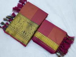 Hathi Print Cotton Silk Sarees